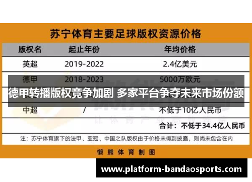 德甲转播版权竞争加剧 多家平台争夺未来市场份额