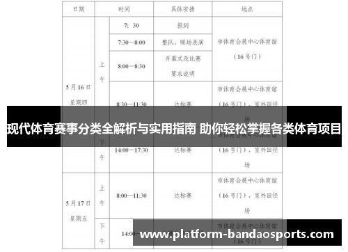 现代体育赛事分类全解析与实用指南 助你轻松掌握各类体育项目