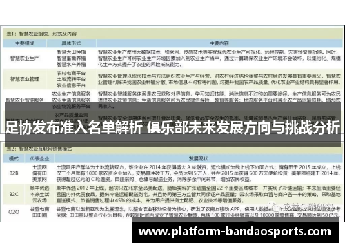 足协发布准入名单解析 俱乐部未来发展方向与挑战分析
