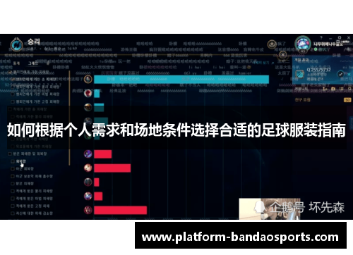 如何根据个人需求和场地条件选择合适的足球服装指南